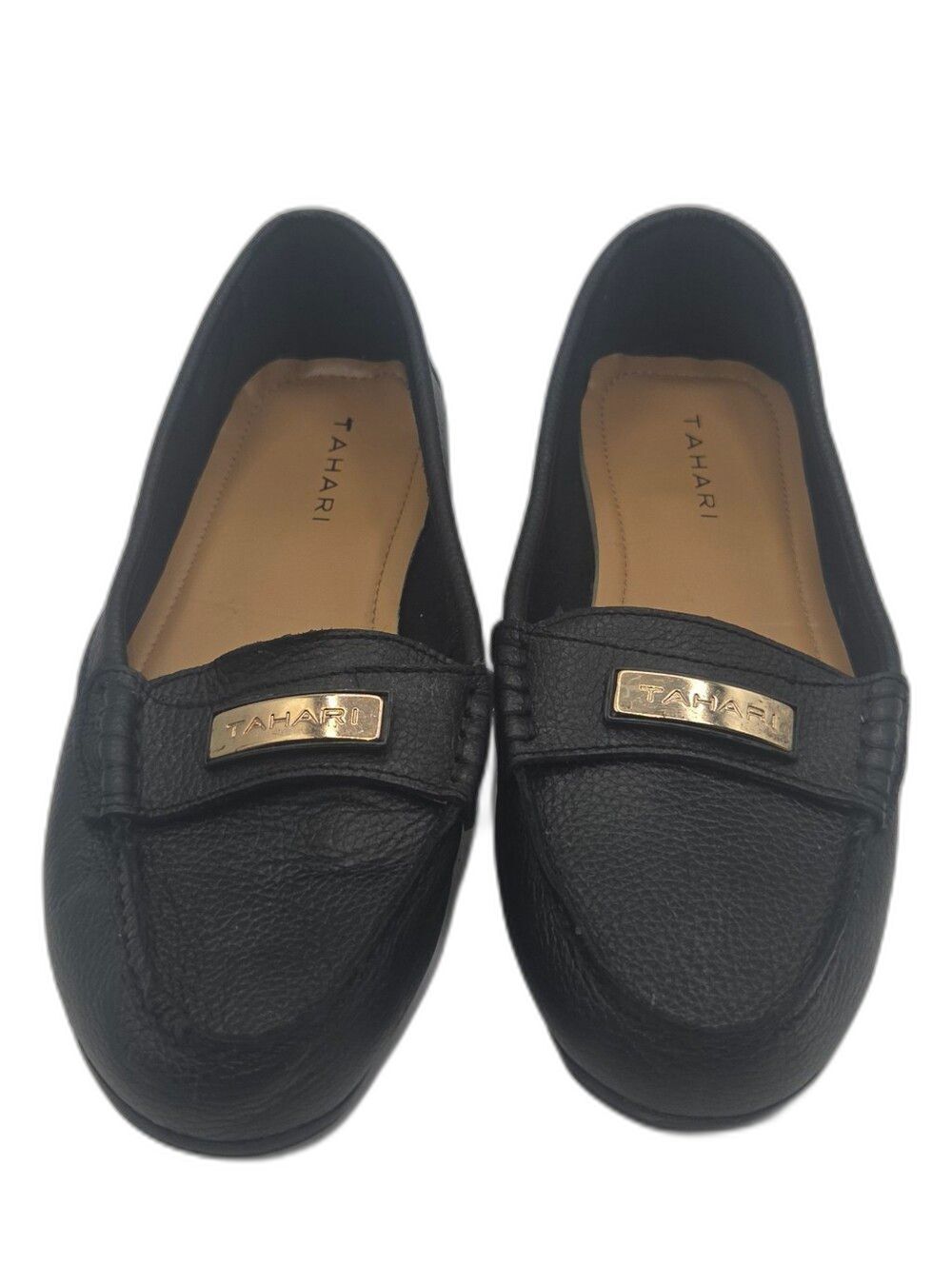 Tahari Women’s Marilu Black Leather Slip-On Loafers Size 7.5M